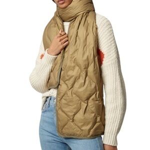NWT Isabel Marant Bremon Khaki Quilted Puffer Technical Shell‎ Scarf